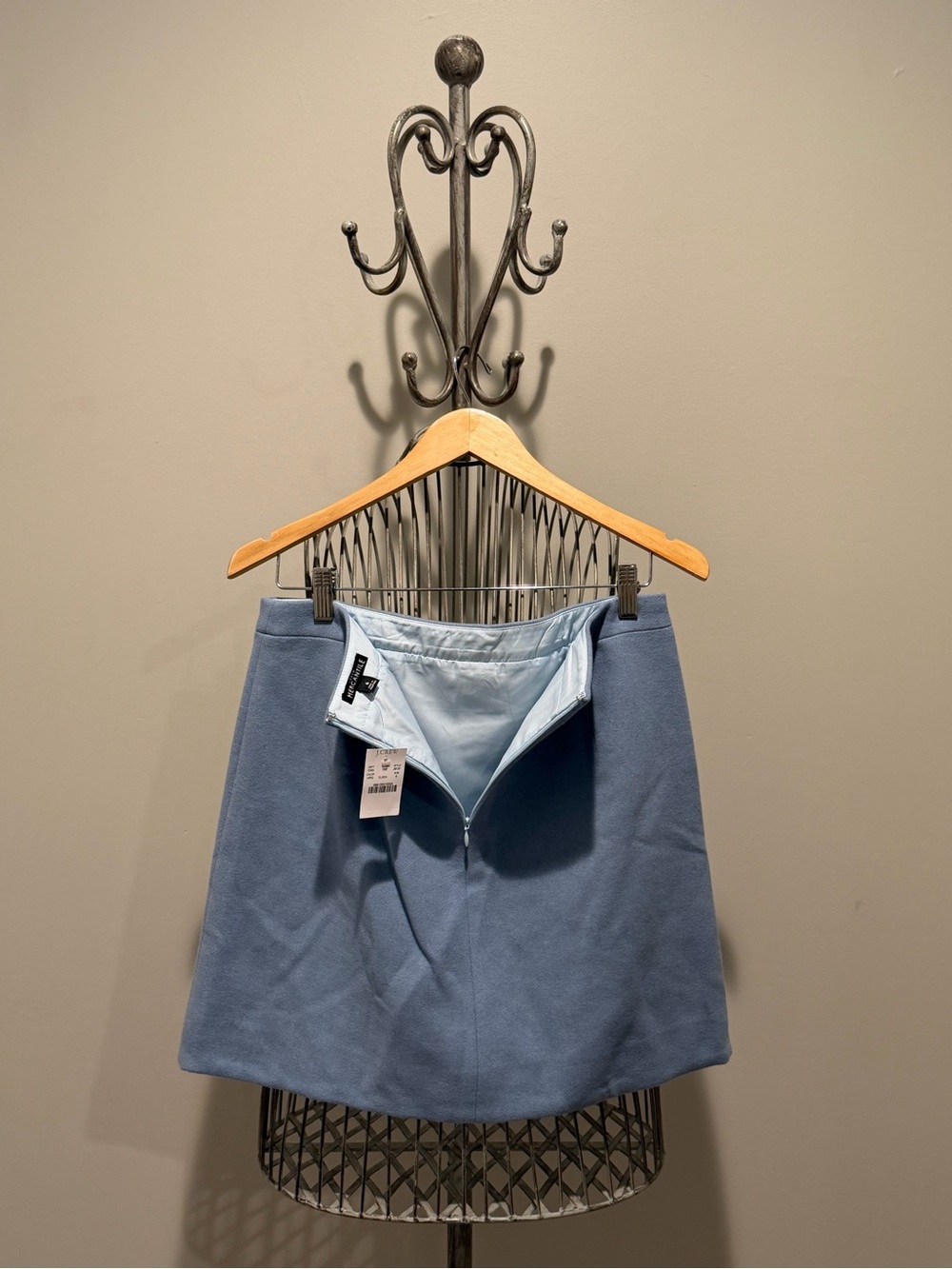 J. Crew Powder Blue Ruffle Mini Skirt - Picture 3 of 5